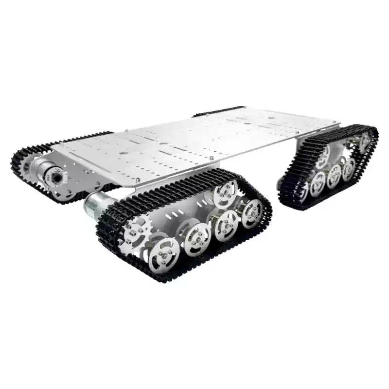 Inteligentný robotický podvozok so 4 pohonmi s kovovými pásmi