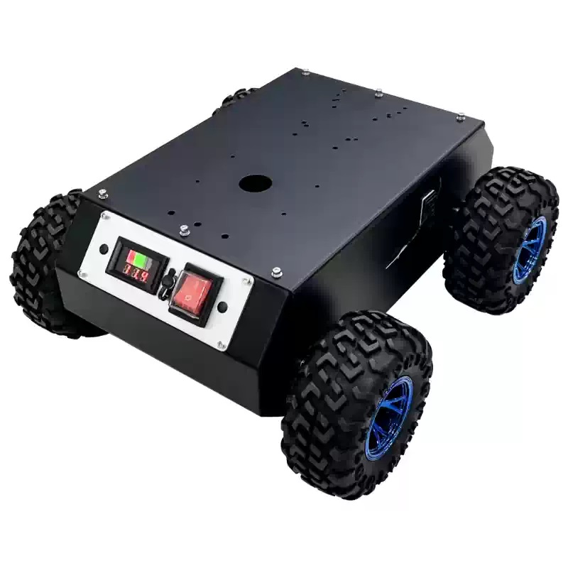 4WD uzavretý oceľový podvozok robota s kolesami