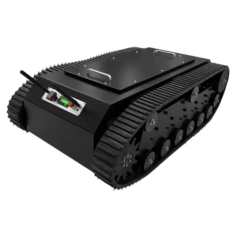 Vysoko zaťažený podvozok záchranného robota s gumenými pásmi