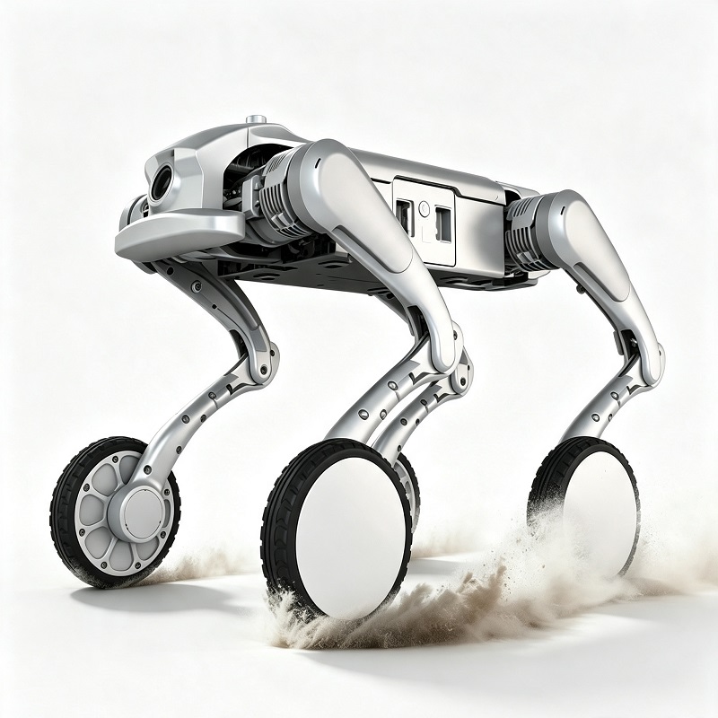 Kolesový štvornožkový robot Inšpekčný robotický pes pre všetky terény